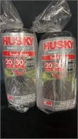 2 New Husky Trash Bags 20 Bags Each