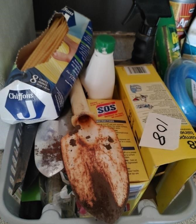 Box Of Gardening & Cleaning Supplies