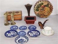 Vintage Chinese & Japanese misc items - plates,