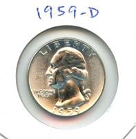 1959-D Uncirculated Washington Silver Quarter