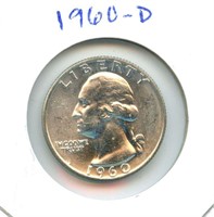 1960-D Uncirculated Washington Silver Quarter