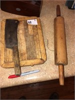 Meat Cleaver ~ Cutting Board & Roll Pin
