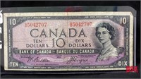 1954 Bank of Canada $10 bill (devil's face)