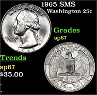 1965 SMS Washington Quarter 25c Grades sp67