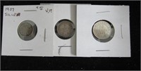 1907 Silver Small .05c & 1941 / 45 NF .05c & .10c