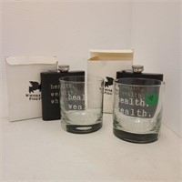 Whiskey Glasses and Flasks lot