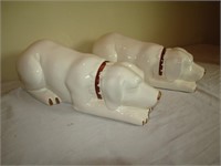 Ceramic Sleeping Dogs. 17" L