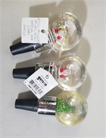 Set of 3 4.5in Lighted Water Ball Wine Stoppers