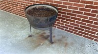 Cast Iron Kettle & Stand 23” Diameter (Has Dirt