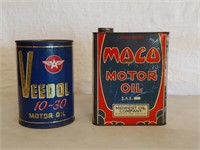 2 oil cans VEEDOL & MOCO