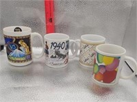 lot of 4 coffee mugs 1940  Virgo