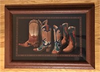 Framed Western Boots Painting By Franco