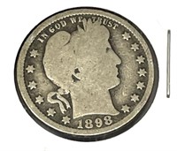 1898 VG-F Grade Barber Quarter