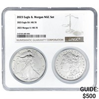 2023 Eagle & 2023 Morgan MS 70  2 Coin Set