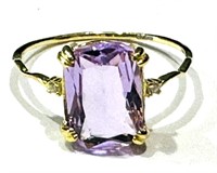 GORGEOUS 3CT LAVENDER AMETHYST STERLING RING