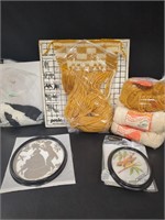 Yarn and needlepoint kit