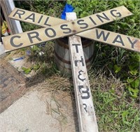 AUTHENTIC RAILWAY CROSSING SIGN 9.5' HIGH