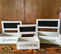 Flower boxes with chalkboards - set of 3