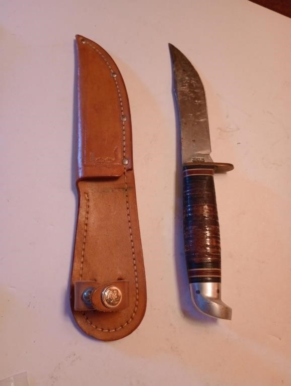 Official BSA Boy Scout knife with leather sheath