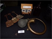 Bait & Tackle Display, Small Metal Shovels + Other
