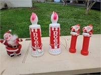 X2 blow molds candles, x2 santa sticks,Santa