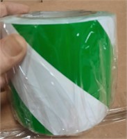 (3) Cases 12 Rolls Green/White Vinyl Safety Tape