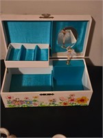 Vintage jewelry box and baby shoes