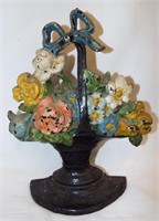 Cast Iron Flower Basket Door Stop