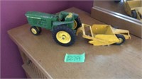 John Deere tractor and scraper