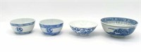 Chinese Porcelain Blue & White Rice Bowls