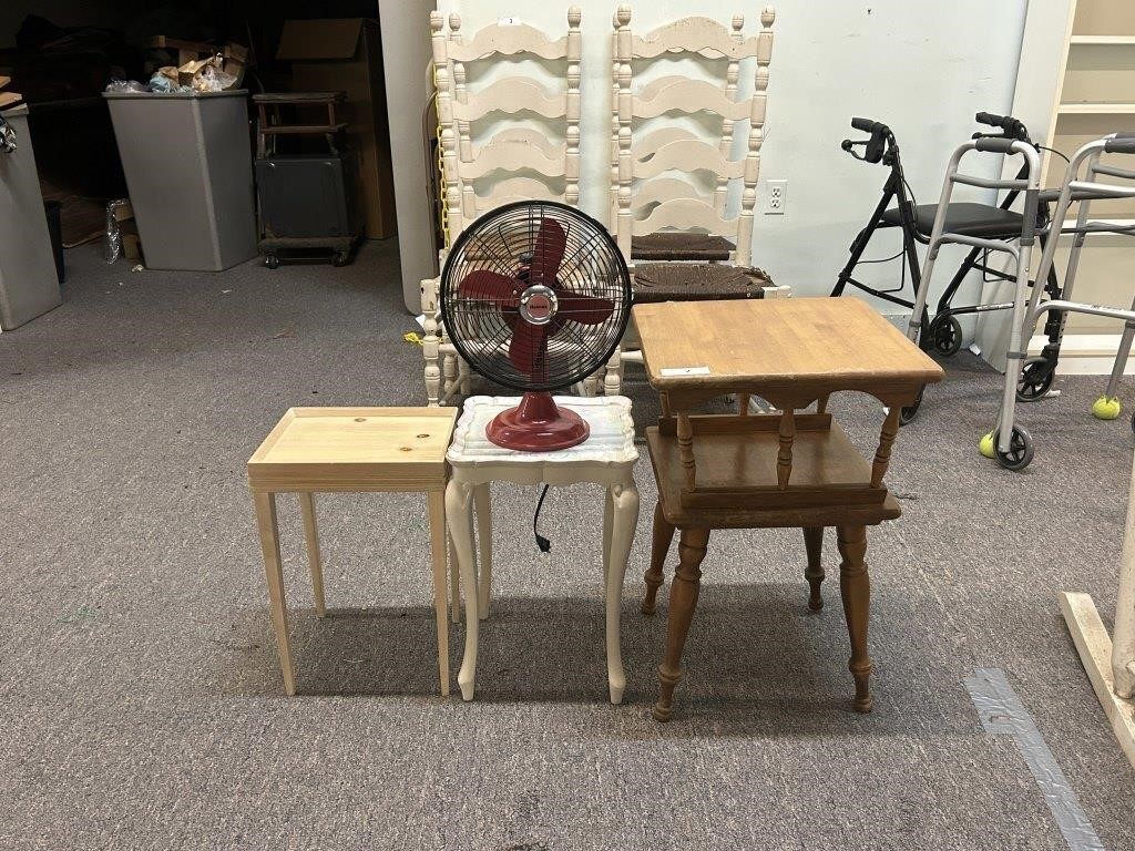 Three Small Stands + Desk Fan, Works