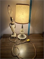 Marble and Milk Glass Lamps