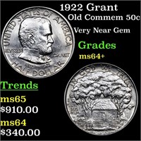 1922 Grant Old Commem 50c Grades Choice+ Unc