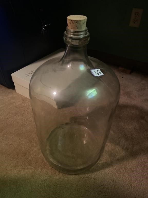 Glass jug with cork 21 inches tall