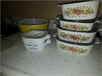 Pyrex nesting bowls and CorningWare casserole