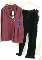 LG Womens French Terry Wrap & Velour Pants