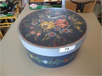Hand Painted Wooden Round Box