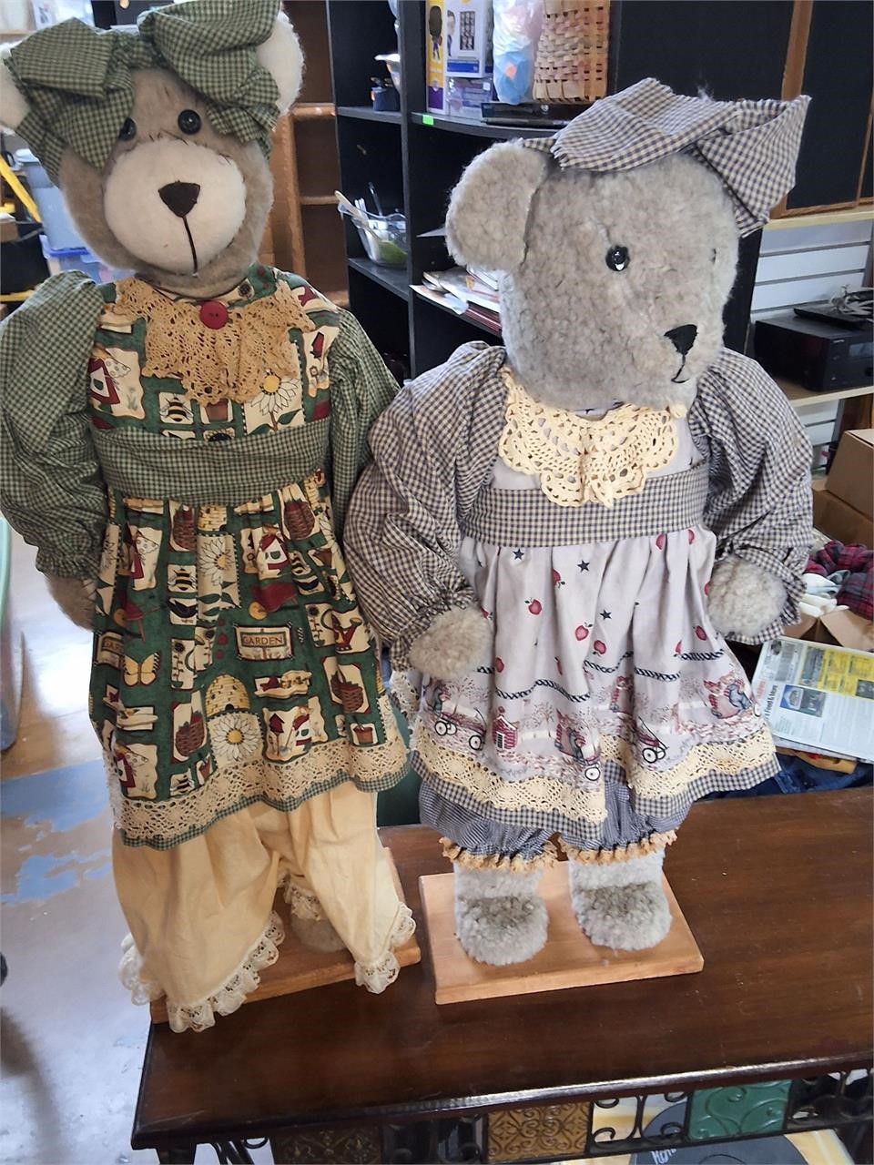 2 tall decorative bears