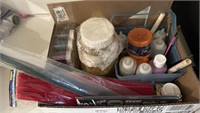 Craft supplies: paint, glitter, stickers, plus mor
