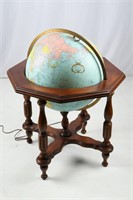 Vintage Replogle Library Globe In Stand