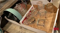 2 Boxes of Ornamental Wall Clock, Measuring Cups,
