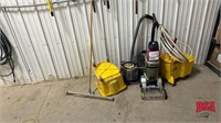 Mop Pail, 3 Vacuum Cleaners, water hose