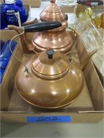 2 copper tea pots