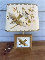 Vintage mid-century, bird themed  lampshade wall