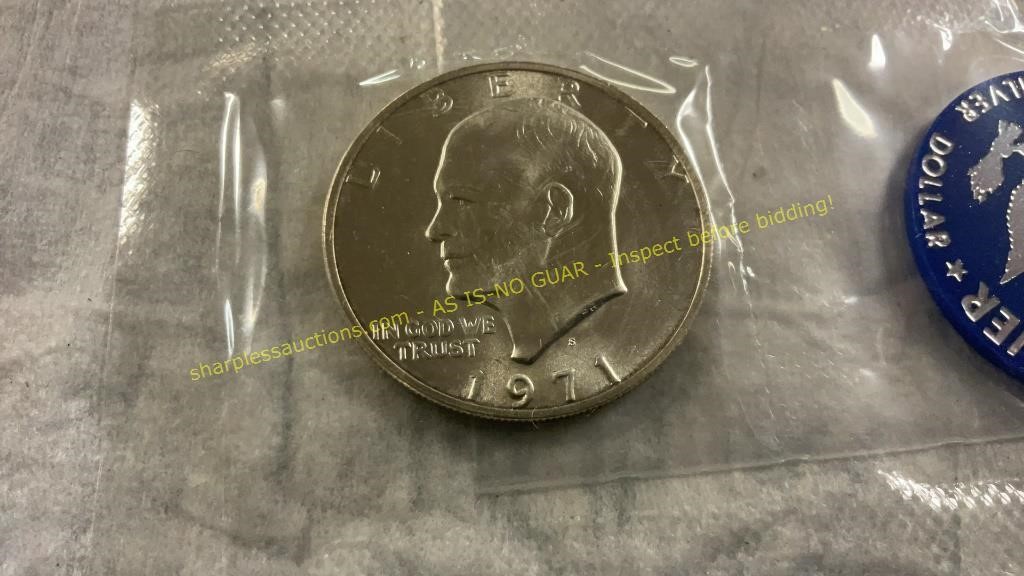 UNC 1971 S Mint Silver IKE Dollar