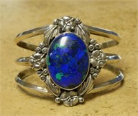 Carol Felley Azurite Sterling Silver Cuff.