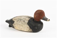 VINTAGE RED HEAD WOODEN DUCK DECOY