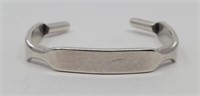 Modernist Sterling Silver Cuff Bracelet, Signed
