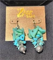 Dangle Earrings Turquoise Like Stones