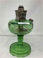 Aladdin Green Depression Oil Lamp, no chimney